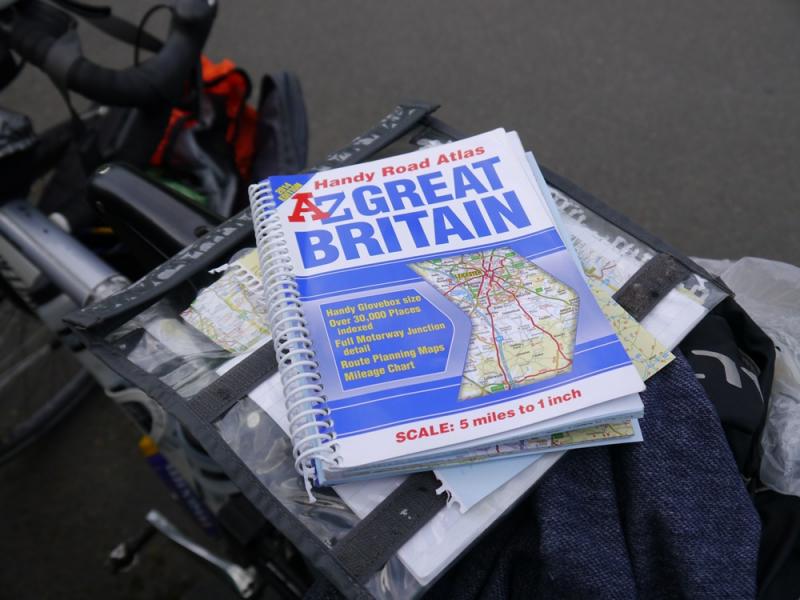Road map of Great Britain on bike