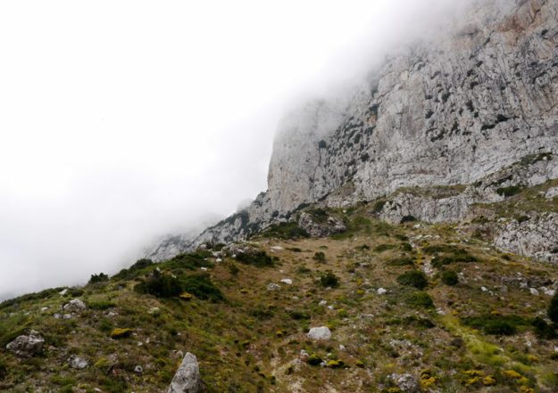 clouds cover Gibraltar