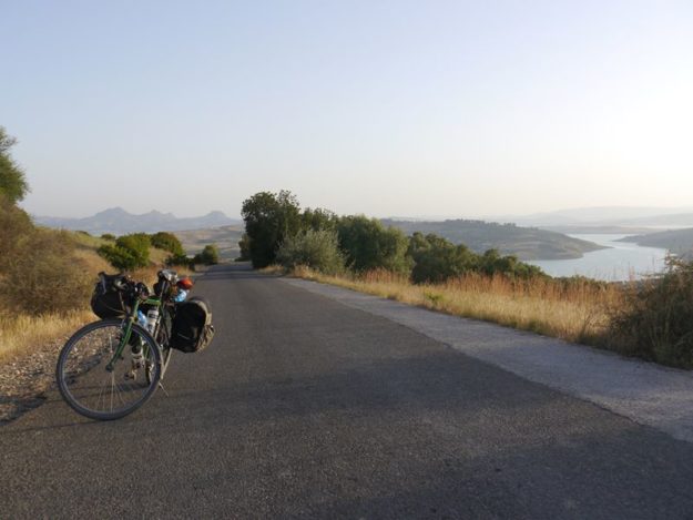 Cycling in Morocco on a surfaced road
