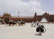 My bicycle in Plaza de Espana, Seville