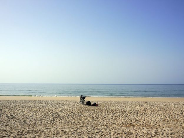 my bicycle on a portugues beach