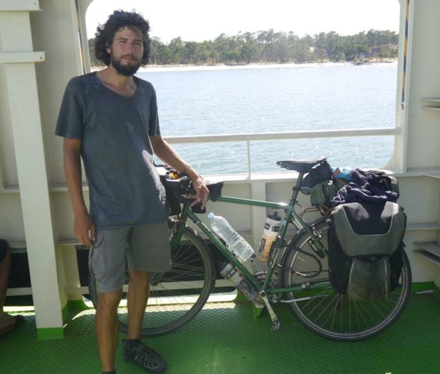 Jamie and touring bicycle