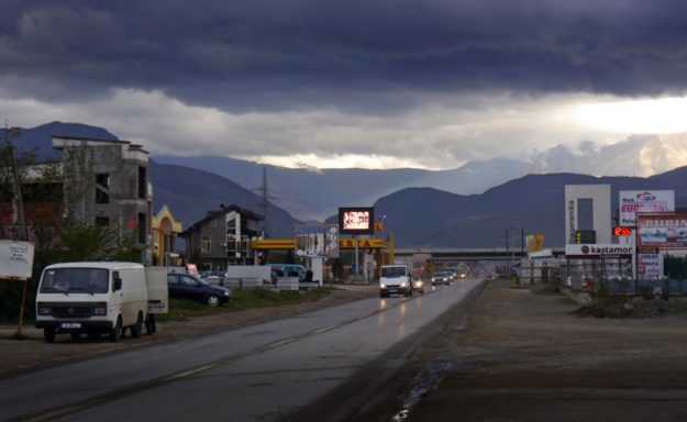 The main road to Prizren in Kosovo