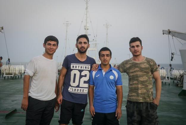 4 Azerbaijanis on the ferry