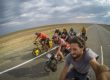 7 cyclists cycling the Kazakhstani desert. (the Kylylkum desert in Kazakhstan)