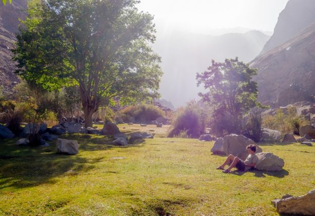 A picture of a decent camp spot in the Bartang valley