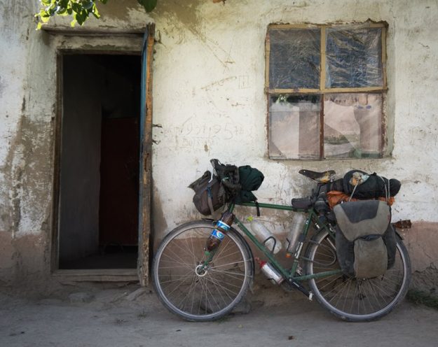 My touring bicycle outside a Pamiri home in the Bartang valley